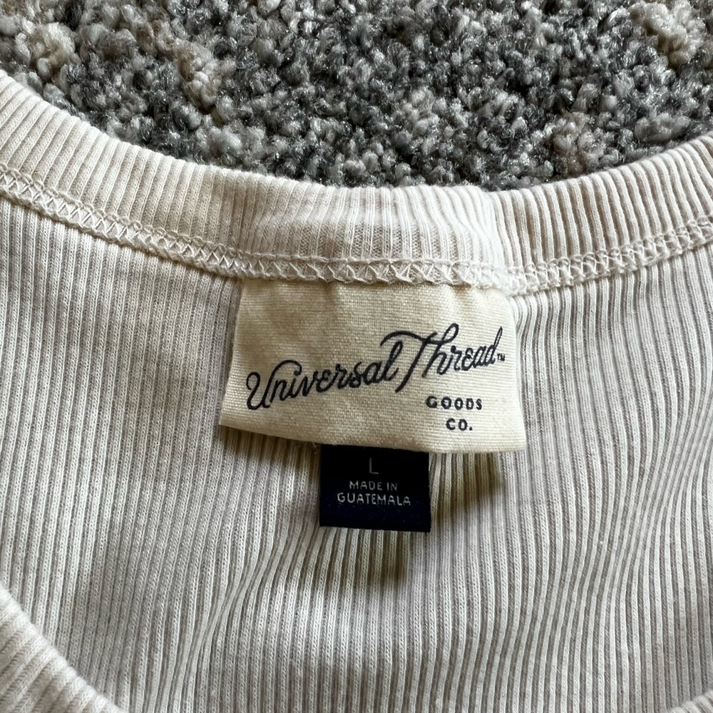Universal Thread White Ribbed Crop Tank Top - Picture 2 of 3